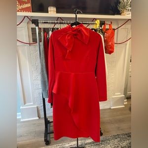 11. Red Bow LS Midi Dress
